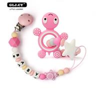 Porte-Tétine En Silicone Tewindsor Pour Bébés,Cadeaux S,Porte-Sucette,Tortue De Dessin,Nourriture,Jouets Pour Bébés,Apaiser L'ambiance,Douche Sui - Type Two Sets07