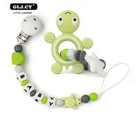 Porte-Tétine En Silicone Tewindsor Pour Bébés,Cadeaux S,Porte-Sucette,Tortue De Dessin,Nourriture,Jouets Pour Bébés,Apaiser L'ambiance,Douche Sui - Type Two Sets02