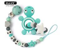 Porte-Tétine En Silicone Tewindsor Pour Bébés,Cadeaux S,Porte-Sucette,Tortue De Dessin,Nourriture,Jouets Pour Bébés,Apaiser L'ambiance,Douche Sui - Type Two Sets04