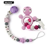Porte-Tétine En Silicone Tewindsor Pour Bébés,Cadeaux S,Porte-Sucette,Tortue De Dessin,Nourriture,Jouets Pour Bébés,Apaiser L'ambiance,Douche Sui - Type Two Sets08