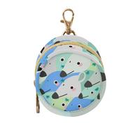 Porte-tétine pour bébé fille avec dragonne et porte-clés, motif souris bleue