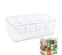 Porte-thé - Organisateur En Acrylique Avec Séparateurs Et Couvercle Amovibles, Récipient Pratique Pour Sachets De Thé, Café, Sucre Et Boissons | Idéal Pour La Cuisine, Le Garde-manger, Le Bureau, Le B