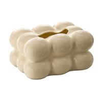 Porte-tissu en céramique support de boîte de tissu en forme barbe à papa 7.7x5.9x3.9 Dispensateur serviette décorative pour le salon chambre à coucher salle bain