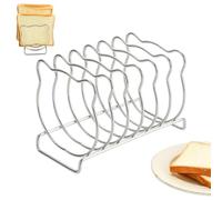 Porte-toast en acier inoxydable en forme d'ours, 6 pièces | Accessoires pour friteuse à air comprimé pour four grille-pain maison, barbecue, sandwichs et toasts 15 × 9,7 × 9 cm
