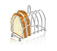 Porte-toasts en Acier Inoxydable, Porte-toasts à 6 Tranches avec Pieds Sphériques et Poignée en Boucle, Porte-toasts pour Cuisine Buffet Petit Déjeuner Dîner