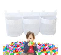 Porte-toile De Baignoire - Sac De Rangement En Maille Suspendu, Organisateur De Jouets De Salle De Bain Pour Les Tout-petits | 3 Pochettes À Séchage Rapide Avec Des Ventouses Solides, Porte-jouets