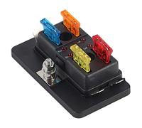 Porte-Toile de fusible à Lame à 4 Voies avec Avertissement à LED Bloc de fusible ATC ATC ATC pour Les Voitures Camions Installation Identification des FAUXE FAUCHE