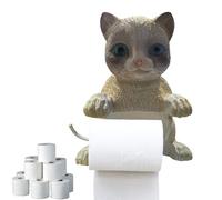 Porte Toilette pour Chats | Porte Serviette Papier Chat | Resin Chats Debout Portes-Rouleaux Cuisine sans Forage | Portes Tissus Statue Chaton | Rack Rangement Support Papier décoration intérieure