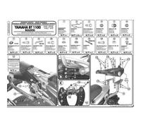 PORTE-TOP CASE CENTRAL KAPPA YAMAHA BT 1100 BULLDOG (02-09) (SANS PLAQUE)