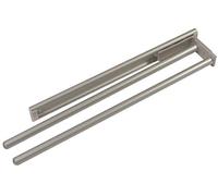 Porte-torchon coulissant pour cuisine et salle de bain avec 2 bras - Finition aluminium