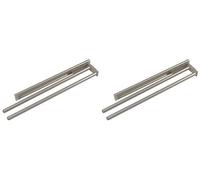 Porte-torchon coulissant pour cuisine et salle de bain avec 2 bras - Finition aluminium