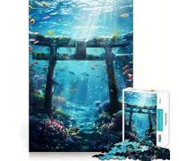 Porte Torii sous-Marine,Puzzle de 1000 pièces pour Adolescents,Jeu Stimulant Le Cerveau,emboîtement précis sans espaces,activité relaxante en Groupe à l'intérieur (38x26cm)