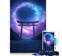 Porte Torii sous Un Ciel étoilé Puzzle de 1000 pièces pour Adolescents Jeu de réflexion Stimulant Amusant à Partager Découpe Nette Surprise chaleureuse 38x26cm