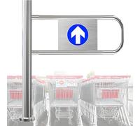 Porte tournante de sécurité en acier inoxydable - Portillon simple battant robuste avec mécanisme à ressort, pour magasins/bibliothèques Left-70x100cm