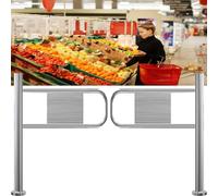 Porte tournante de sécurité - Portillon pivotant à Ressort en Acier Inoxydable de 140 cm - Barrière de sécurité Durable pour entrée/Sortie de supermarché - Conception Simple/Double pour Une