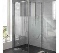 Porte tournante HSK Atelier Plan sur la partie latérale pour paroi latérale, dimensions : 100,0 cm x 200,0 cm, butée à charnière à gauche, 17708100-L-41-120, Cabines de douche: Aspect chromé : Verre v
