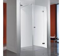 Porte tournante HSK Premium Softcube en niche, en 3 parties, dimensions : 140 x 200 cm, butée à droite, 6803140-R-41-50edelglas, Cabines de douche: Aspect chromé : ESG clair avec verre précieux
