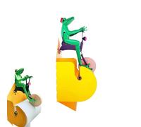 Porte-traits de lavabo - Dispensateur en papier mural, décor de cuisine de salle de bain ludique | Conception de vélos de grenouille imprimée 3D, solution de stockage compact à économie d'espace, cade
