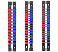 Porte-traits de sockets d'entraînement - porte-douille magnétique | Socket Clip Rail Rack Rack ABS Organisateur de socker 6PCS DIRECTEUR DES PLIBLES, 1/4 pouce x 32 clips, 3/8 pouces x 30 clips, 1/2 p