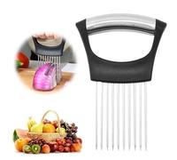 Porte-tranche d'oignon en acier inoxydable, trancheuse de citron, coupe-légumes, outil de tranchage de couteau de cuisine, viande, oignon, pomme de terre, outils de cuisine à domicile de tomate (1PCS)
