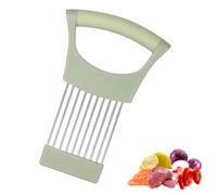Porte Tranche Oignons, Acier Inoxydable Coupe-Citron, Support à Oignons Amélioré, Coupe-Légumes, Alimentaire Tranche Assistant, Tout en Un Porte Oignon, Outil de Coupe pour Viande Légumes Fruit (vert)
