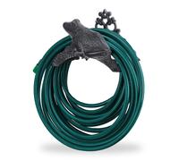 Relaxdays Porte Tuyau Grenouille support tuyau de jardin mural enrouleur nostalgique fonte HxlxP: 19 x 27 x 17 cm, gris