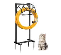 Porte-tuyaux de jardin avec 4 pointes et crochets à outils améliorés pour le tuyau de tuyau à eau en métal lourds, des délais d'organisateur indépendant détachable