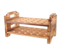 Porte-œufs de Caille en Bois à 24 Trous Double Couche | Plateau Rond à Trous, Style Ferme, Réutilisable pour Petits Œufs, Usage Réfrigérateur et Préparation