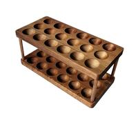 Porte-œufs en bois de taille standard | Distributeur à roulettes | Support | Rangement, organisation, préparation du petit-déjeuner, protection quotidienne