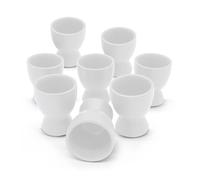 Porte-œufs en céramique blanche mate, set de 8 pièces, porte-œufs en céramique, forme classique, support pour petit-déjeuner pour toutes les tailles, lavable au lave-vaisselle pour 6 personnes