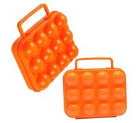 Porte-œufs Portable 2 Pièces en Pp, Protection pour Camping | Orange, Fermeture Étanche et Rangement Compact, Usage Extérieur, Lot de Deux Boîtes pour Transport