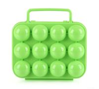 Porte-œufs portable empilable avec 12 cavités conçu pour éviter les mouvements et préserver la fraîcheur pendant le stockage (vert)