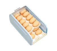Porte-œufs pour fridge | 32 x 17 x 14 cm Distributeur automatique de rangement roulant | Efficient Space Utilization Egg Holder Countertop Storage Box | For Freezer Home Countertop Cabinet Apartment