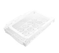 Porte-œufs pour Réfrigérateur à Tiroir, Design Suspendu ABS PET | Compartiments Multiples, Rainures , Rangement Compact pour Frigo Domestique, Organisation Simple des Œufs