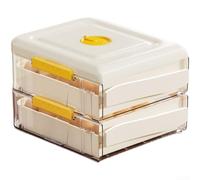 Porte-œufs transparent en plastique PET PP (jaune) | Design de tiroir à deux niveaux, mécanisme coulissant fluide, maximise l'espace vertical du réfrigérateur