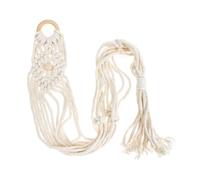 Porte-ukulélé en Macramé Beige, Support Mural Tissé à Main