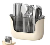 Porte-ustensiles à 3 compartiments - Panier de cuisine à 3 compartiments | Organiseur transparent pour couverts et argenterie