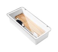 Porte-ustensiles avec couvercle - Plateau égouttoir à couverts, boîte de rangement transparente pour ustensiles de cuisine | Conteneur à ustensiles portable pour la maison, le restaurant et l'hôtel
