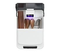 Porte-ustensiles avec Couvercle, Porte-ustensiles de Cuisine Cuillère et Support de Fourche (Bleu basique) (Noir de base) (Bleu séché à l'air) (Noir séché à l'air)