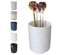 Porte-ustensiles de bar en grès pour café, cuillère à thé et café et mélangeur pour mélangeur, paille, cuillère à café, cuillère, tasse, petit pot à ustensiles