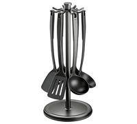 Porte-Ustensiles de Cuisine - Avec 8 Crochets pour Spatules et Cuillères | Support à Ustensiles de Comptoir Rotatif 360 Degrés - Pour Spatule Bâton de Mélange Cuillère Maison Restaurant et