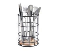 Porte ustensiles de cuisine Design industriel Bois & Acier ELIE Noir mat MSV