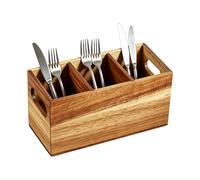 Porte-ustensiles de cuisine en bois rustique extra large pour accessoires | Porte-ustensiles de cuisine pour spatule, louche, fourchette, ciseaux, restaurant, barbaque