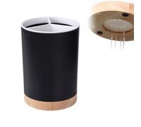 Porte-ustensiles de cuisine - Grand pot à ustensiles rotatif à 360°, organiseur de cuisine pour argenterie en acier inoxydable, couverts, cuillère, spatule, outils (noir)