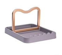 Porte-ustensiles de cuisine multifonction pour couvercles de casseroles, spatules, louches et cuillères avec plateau d'égouttement pour garder la zone de la cuisinière propre et organisée (gris)