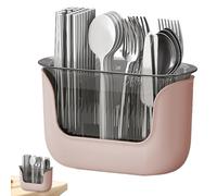 Porte-ustensiles de cuisine - Organiseur de comptoir de 24 cm | Panier d'égouttage en polypropylène ABS - Support divisé pour baguettes, cuillères, fourchettes avec stockage stable de collecte d'eau