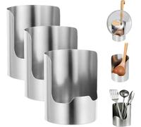 Porte-Ustensiles De Cuisine Pour Comptoir,Rangement Ustensiles Cuisine，3PC | Panier D’ustensiles En Acier Inoxydable,Grand Recipient à Ustensiles Pour Comptoir,Range Couvert,Décoration De Cuisine