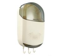 Porte-ustensiles de cuisine pour cuillères, fourchettes, baguettes avec système de montage mural, couvercle de protection et espace de repos horizontal intégré pour téléphone (blanc)