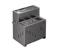 Porte-ustensiles de salle à manger avec seau à cuillère et compatible avec comptoir de cuisine pour un rangement pratique de divers ustensiles, y compris fourchettes et couteaux (gris)