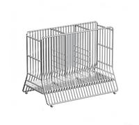 Porte-ustensiles en acier inoxydable à 3 sections pour organiser les fournitures de cuisine ou de bureau, structure ouverte pour un séchage rapide et un nettoyage facile pour un usage quotidien
